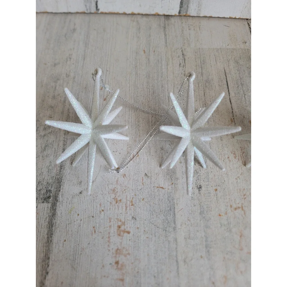 North light white glitter star Nativity ornament Xmas set Unique Home decor